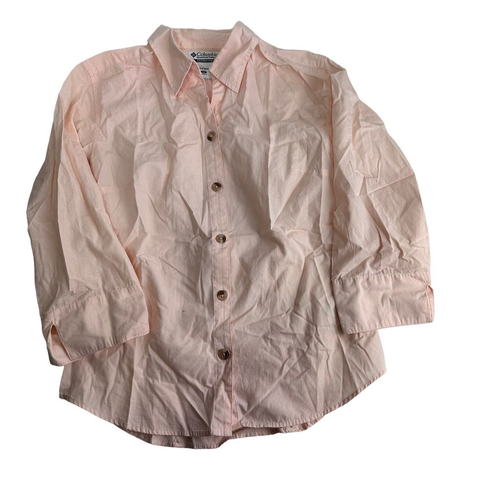 columbia pink button up Long sleeve shirt Size M